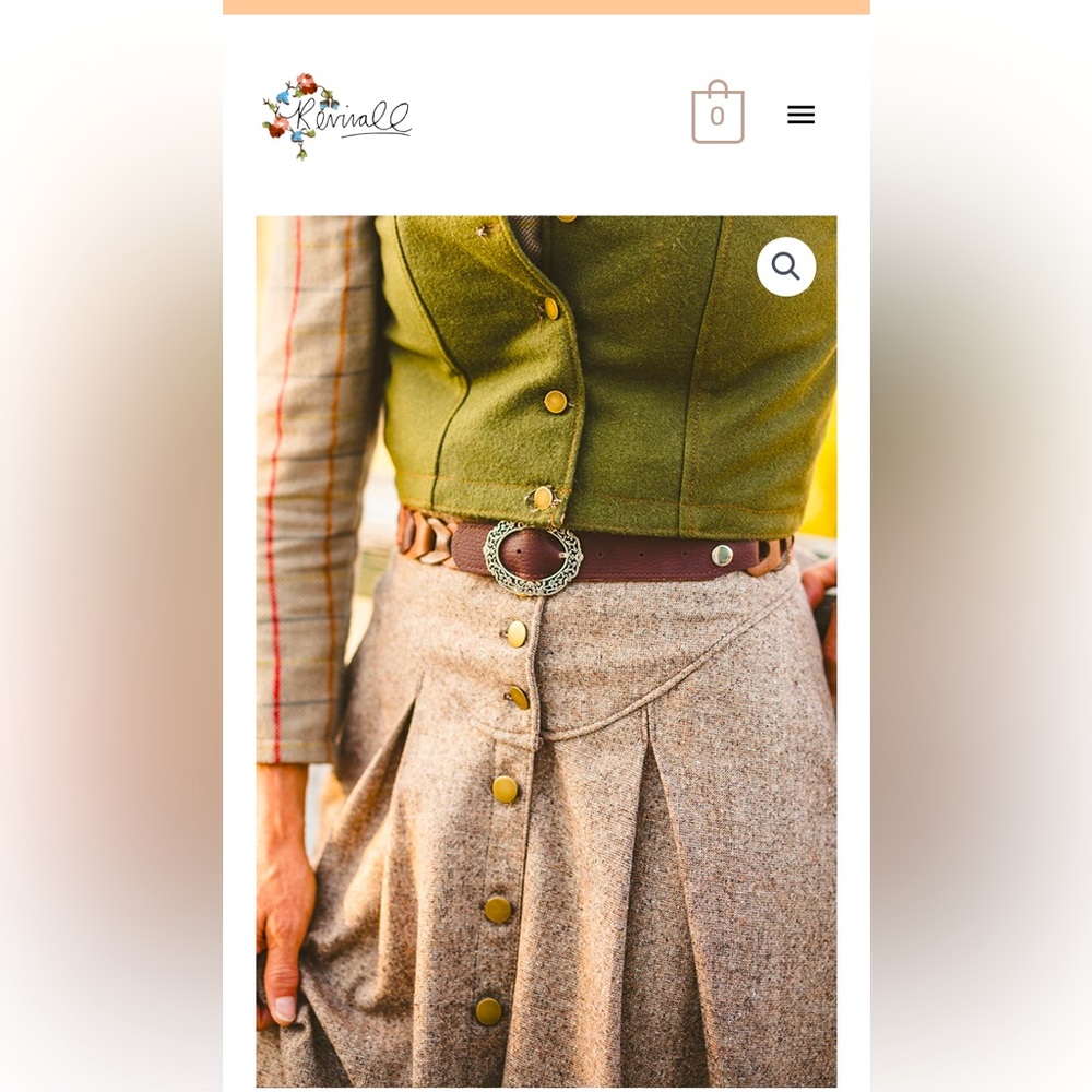 Revivall Long Wool Lacey Skirt in Mountain Tweed XL